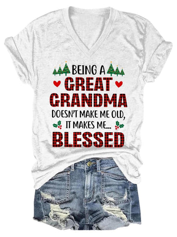 Women's Perfect Gift For Grandma V-Neck T-Shirt