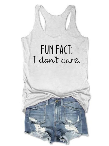 Fun Fact Text Printing Women Tank Top