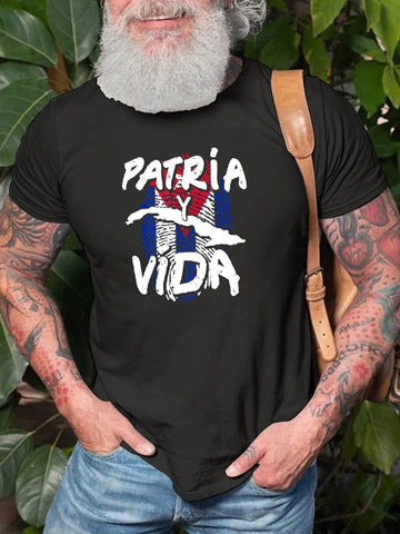 Men's Patria Y Vida Cuba Cuban Freedom Movement T-Shirt