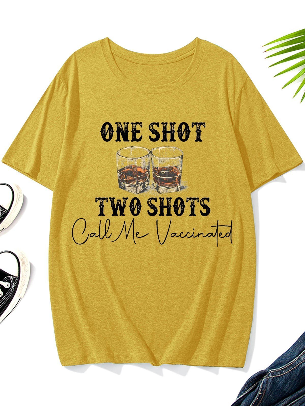 Men's I've Had My Two Shots Round Neck T-Shirt - Outlets Forever