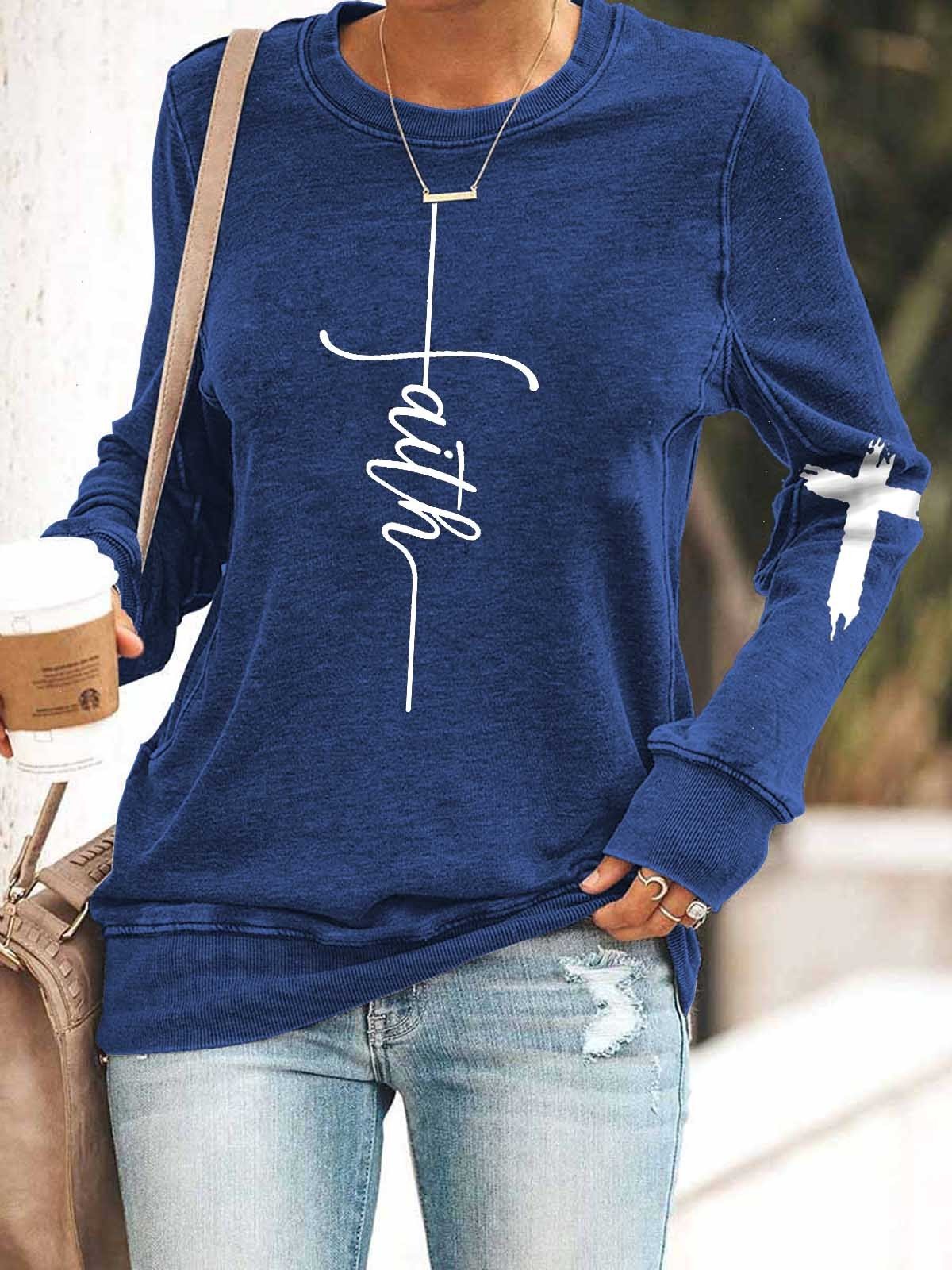 Women Faith Long Sleeve Top - Outlets Forever