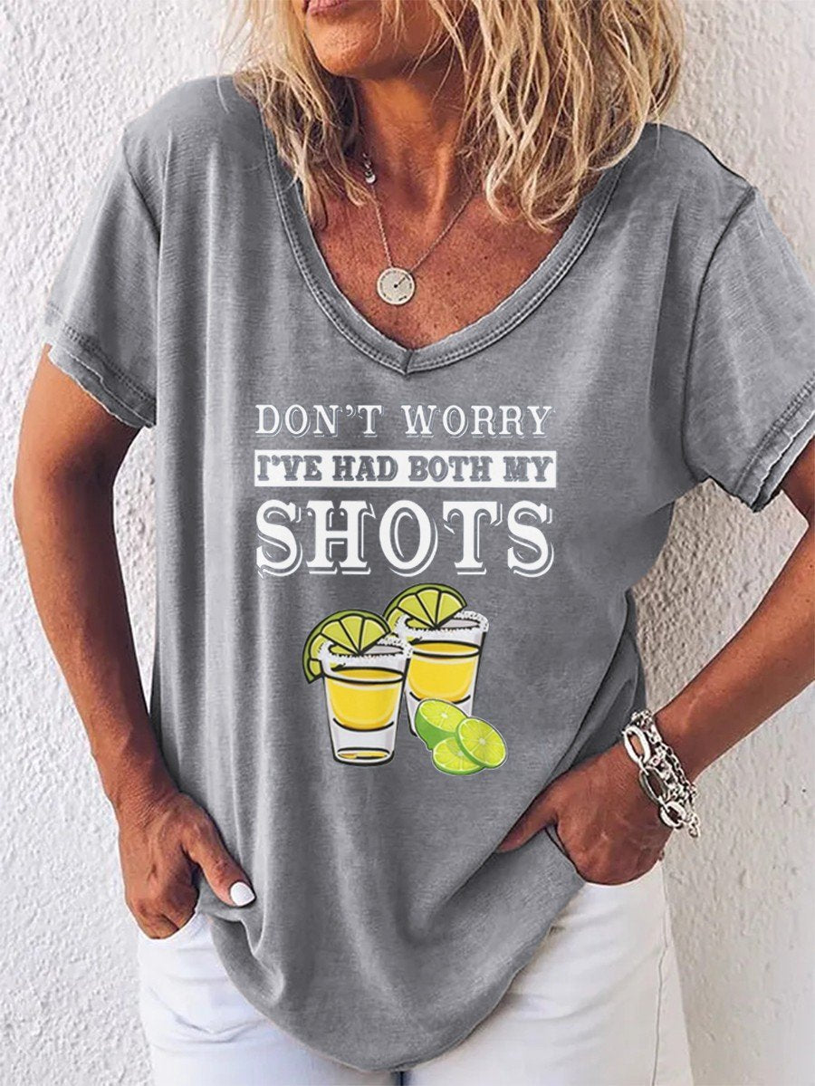 Don't Worry I've Had Both My Shots Print Women's T-shirt - Outlets Forever