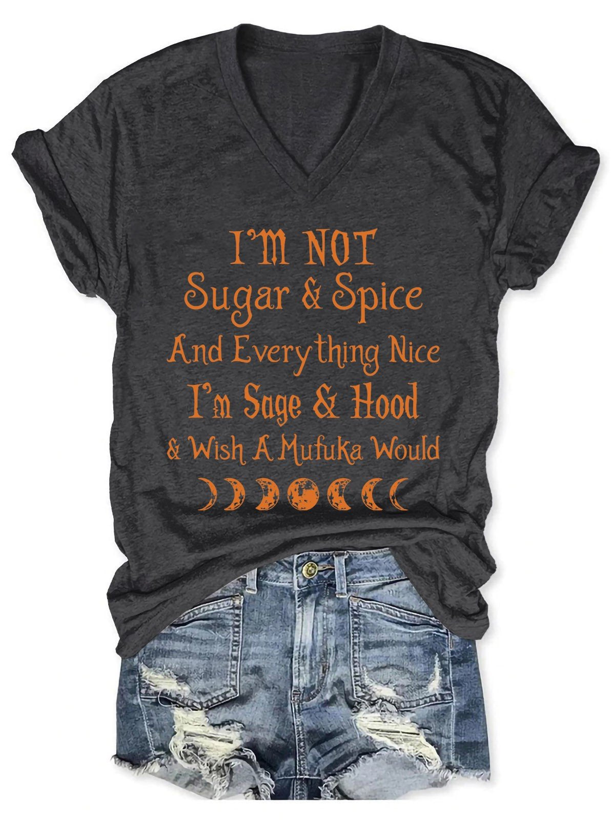 Women's I'm Not Sugar And Spice And Everything Nice V-Neck T-Shirt - Outlets Forever