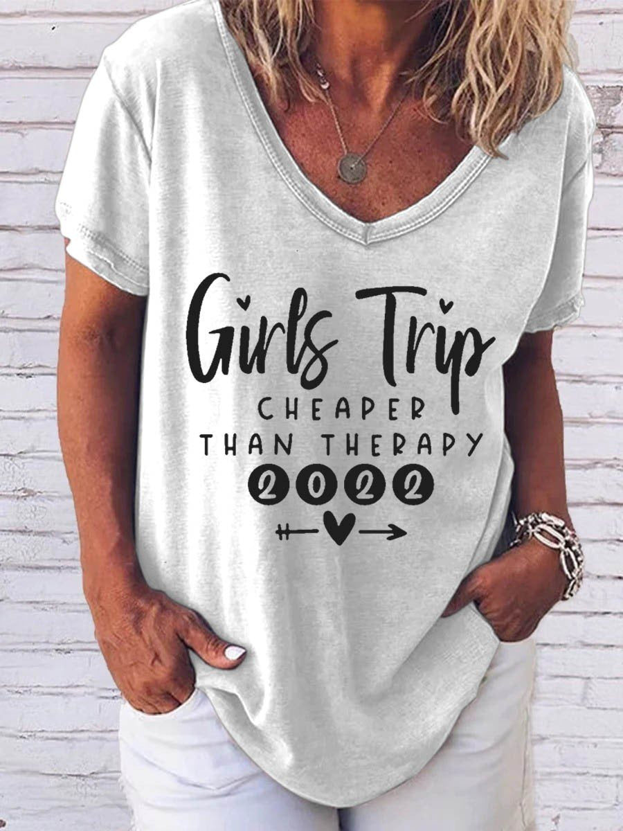 Women Girl's Trip Therapy 2022 Tee - Outlets Forever