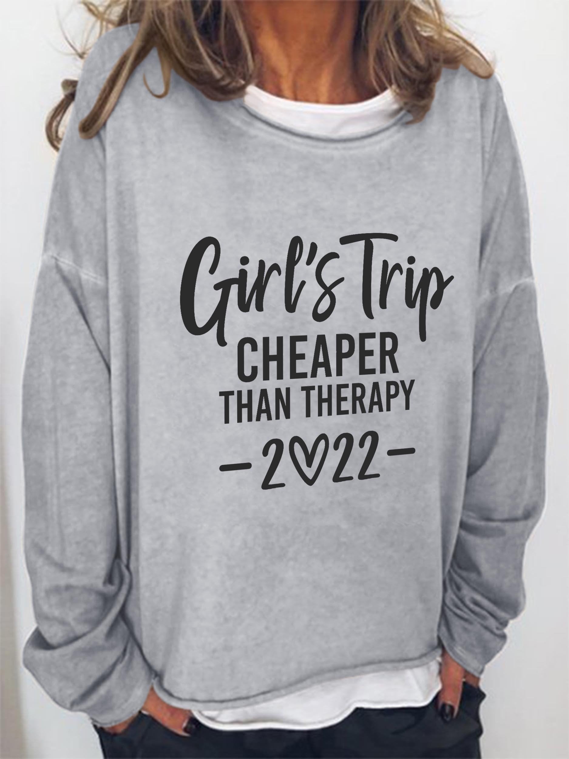 Women Girl's Trip Therapy 2022 Long Sleeve Top - Outlets Forever