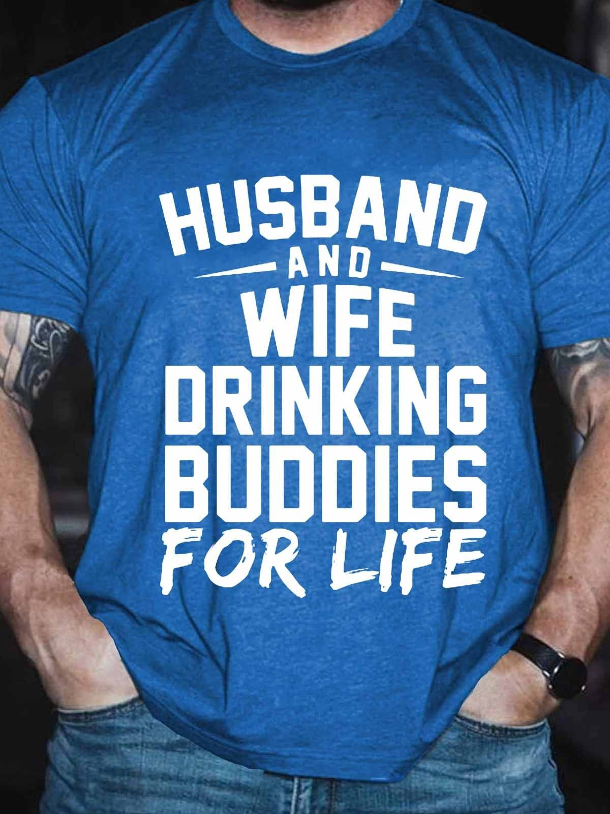 Men's Husband Wife Drinking Buddies For Life T-Shirt - Outlets Forever
