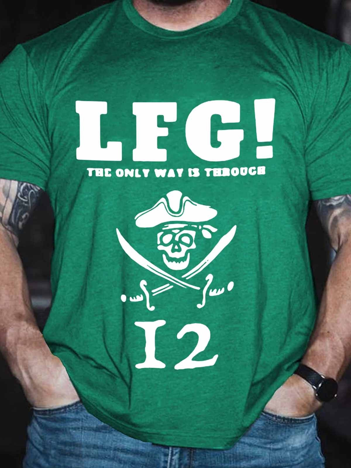Men's Funny Tampa Bay Buccaneer 12 Tom Brady Goat Skull LFG The Only Way Is Through T-Shirt - Outlets Forever