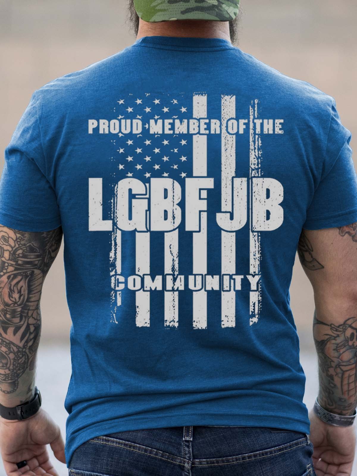 Men's Us Flag Proud Member Of LGBFJB Community T-Shirt - Outlets Forever