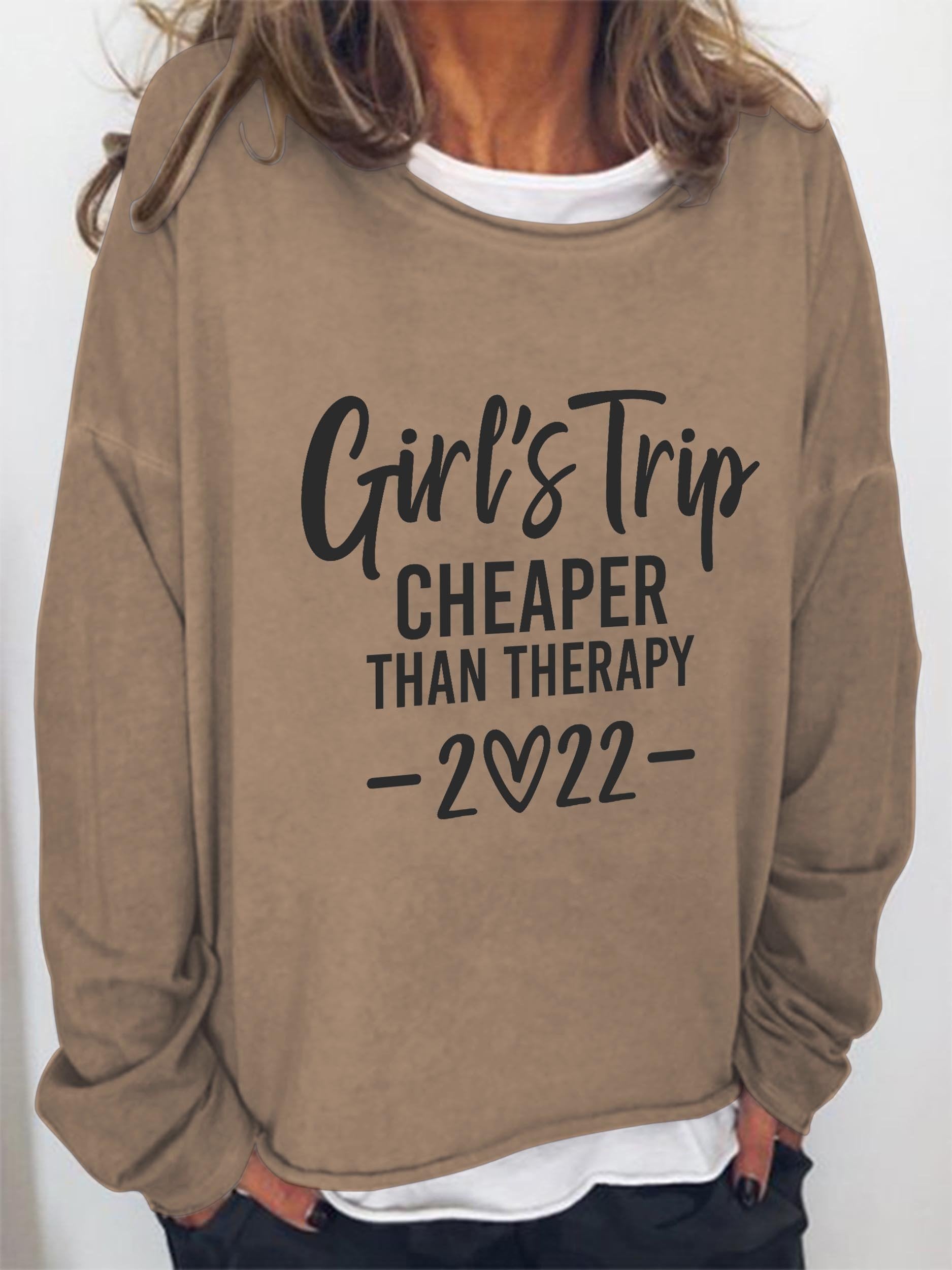 Women Girl's Trip Therapy 2022 Long Sleeve Top - Outlets Forever