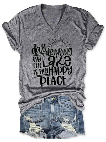 Day Drinking On The Lake Women's T-shirt - Outlets Forever