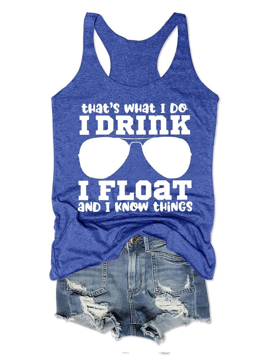 I Drink I Float Glasses Women's Tank Top - Outlets Forever