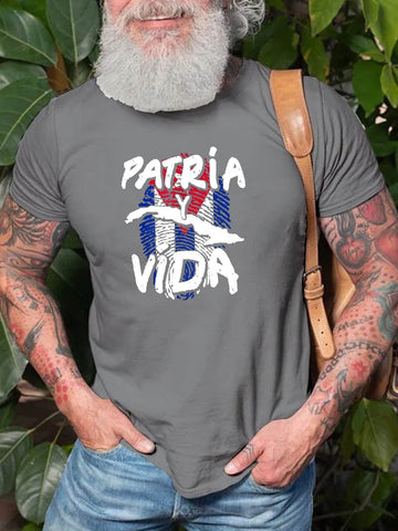 Men's Patria Y Vida Cuba Cuban Freedom Movement T-Shirt