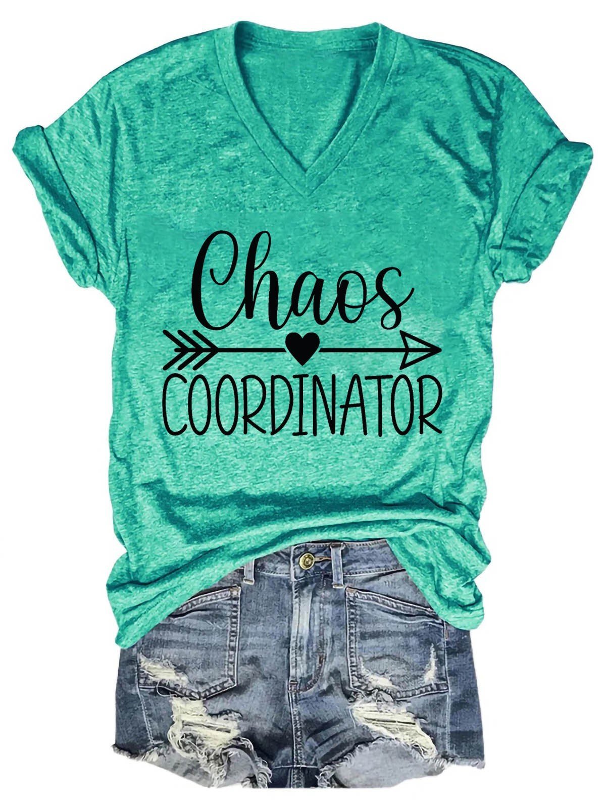 Women's Chaos Coordinator V-Neck T-Shirt - Outlets Forever