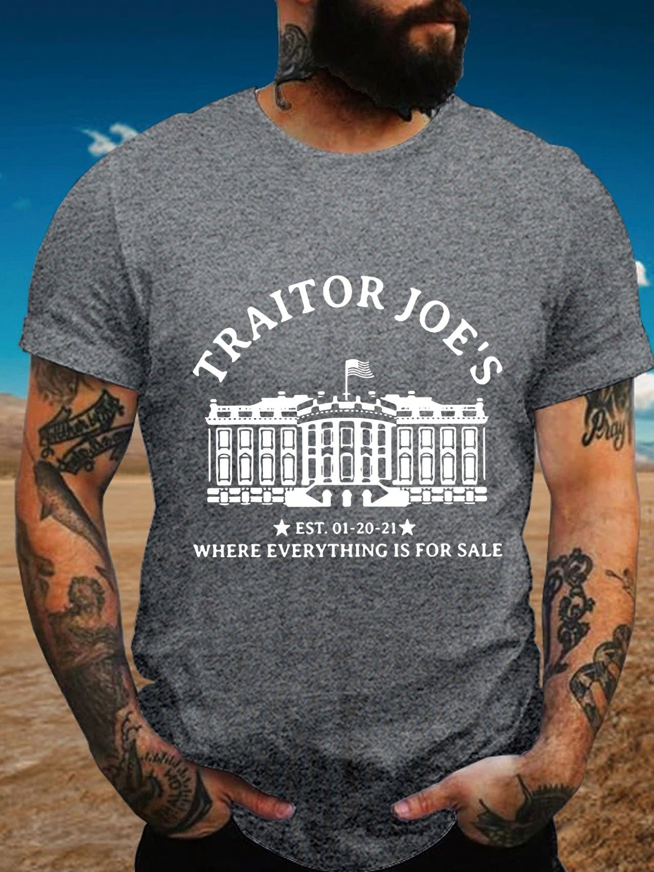 Man Traitor Joe's EST 01 20 21 T-Shirt - Outlets Forever
