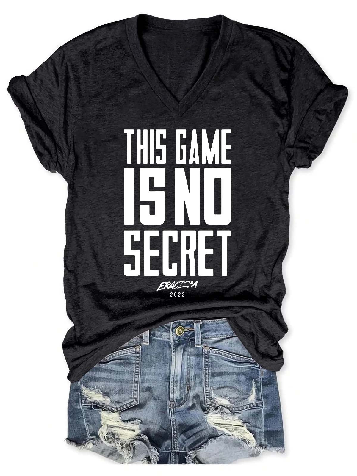 Women's This Game Is No Secret Eracism 2022 V-Neck T-Shirt - Outlets Forever