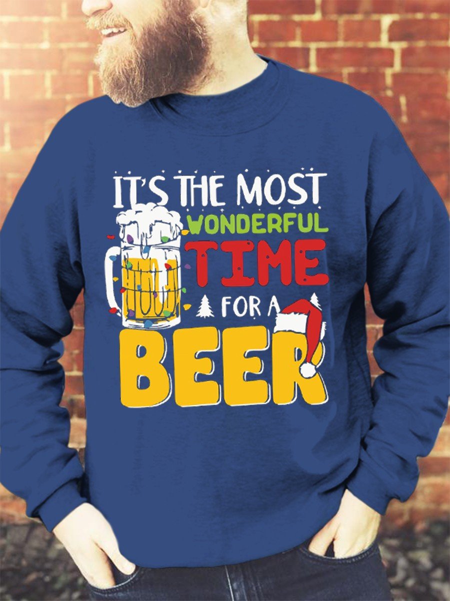 Men's It's The Most Wonderful Time For A Beer Sweatshirt - Outlets Forever