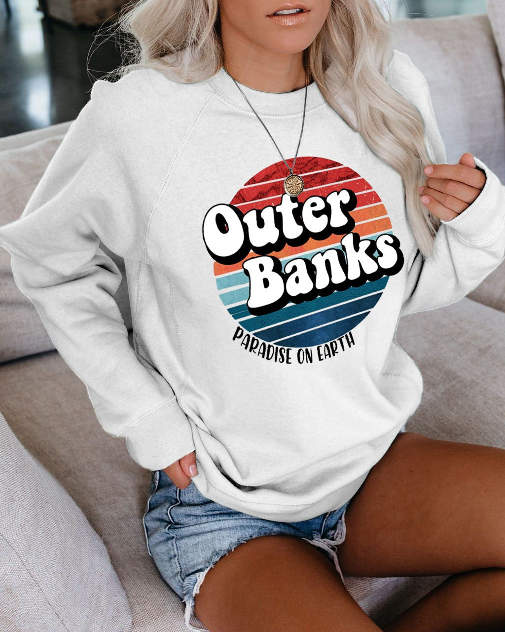 Women's Outer Banks Paradise On Earth Sweatshirt - Outlets Forever