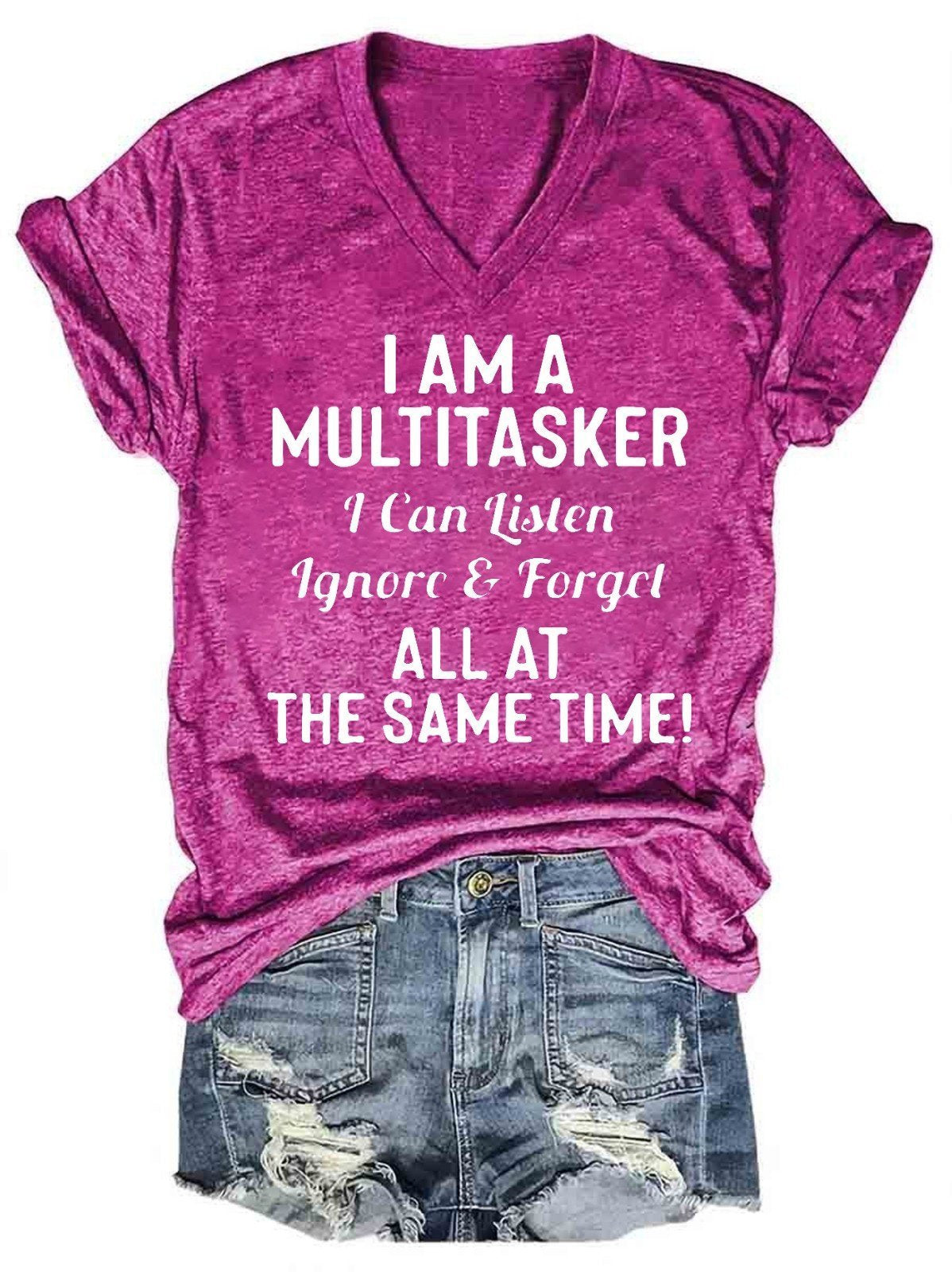 I Am A Multitasker Women's V-Neck T-Shirt - Outlets Forever