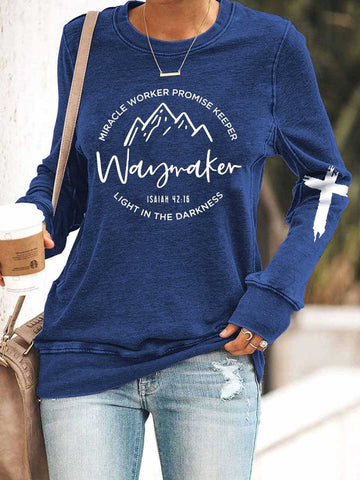 Women Waymaker Miracle Worker Promise keeper Long Sleeve Top - Outlets Forever