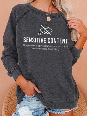 Women Sensitive Content Sweatshirt - Outlets Forever