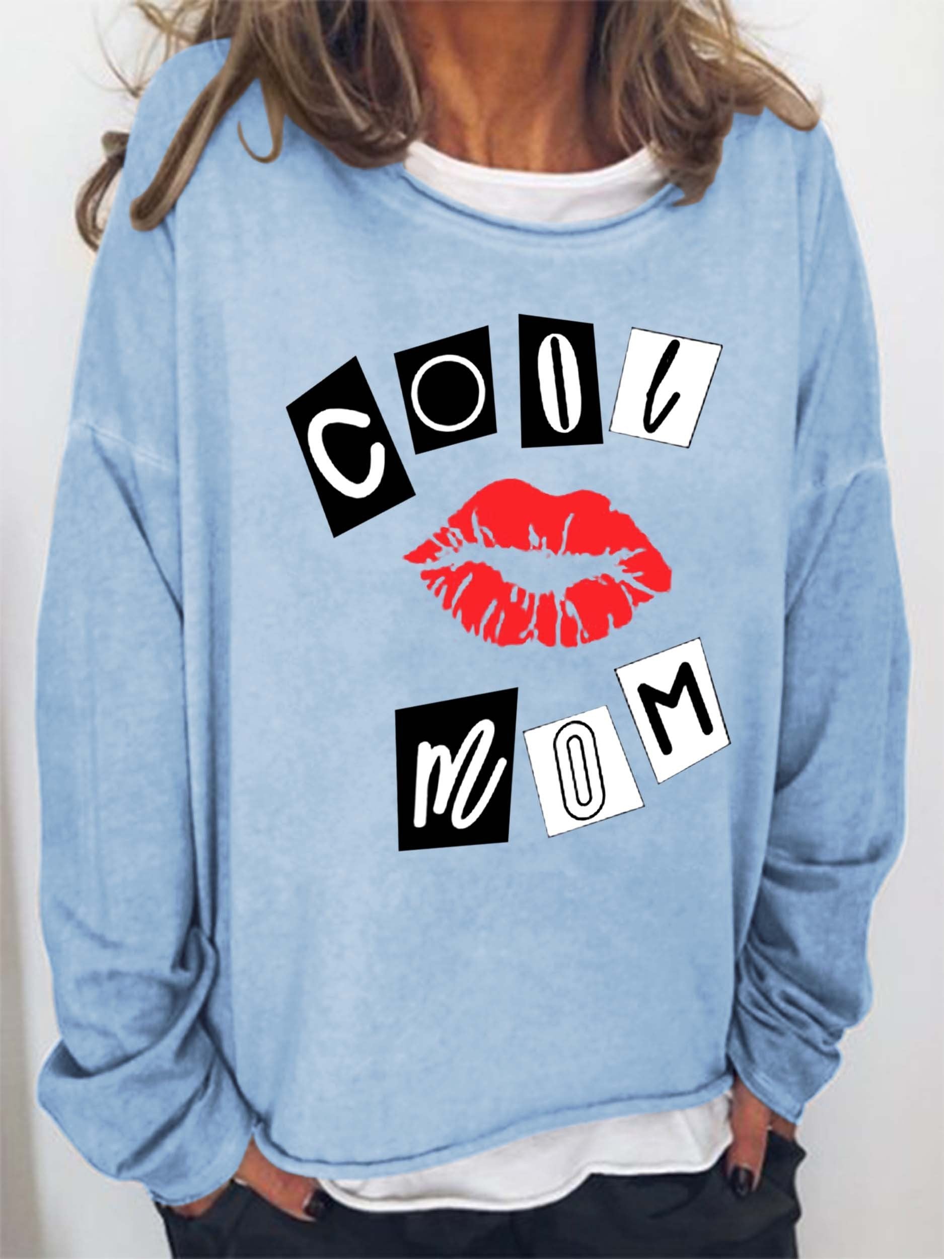 Women's  Cool Mom Long Sleeve Top - Outlets Forever