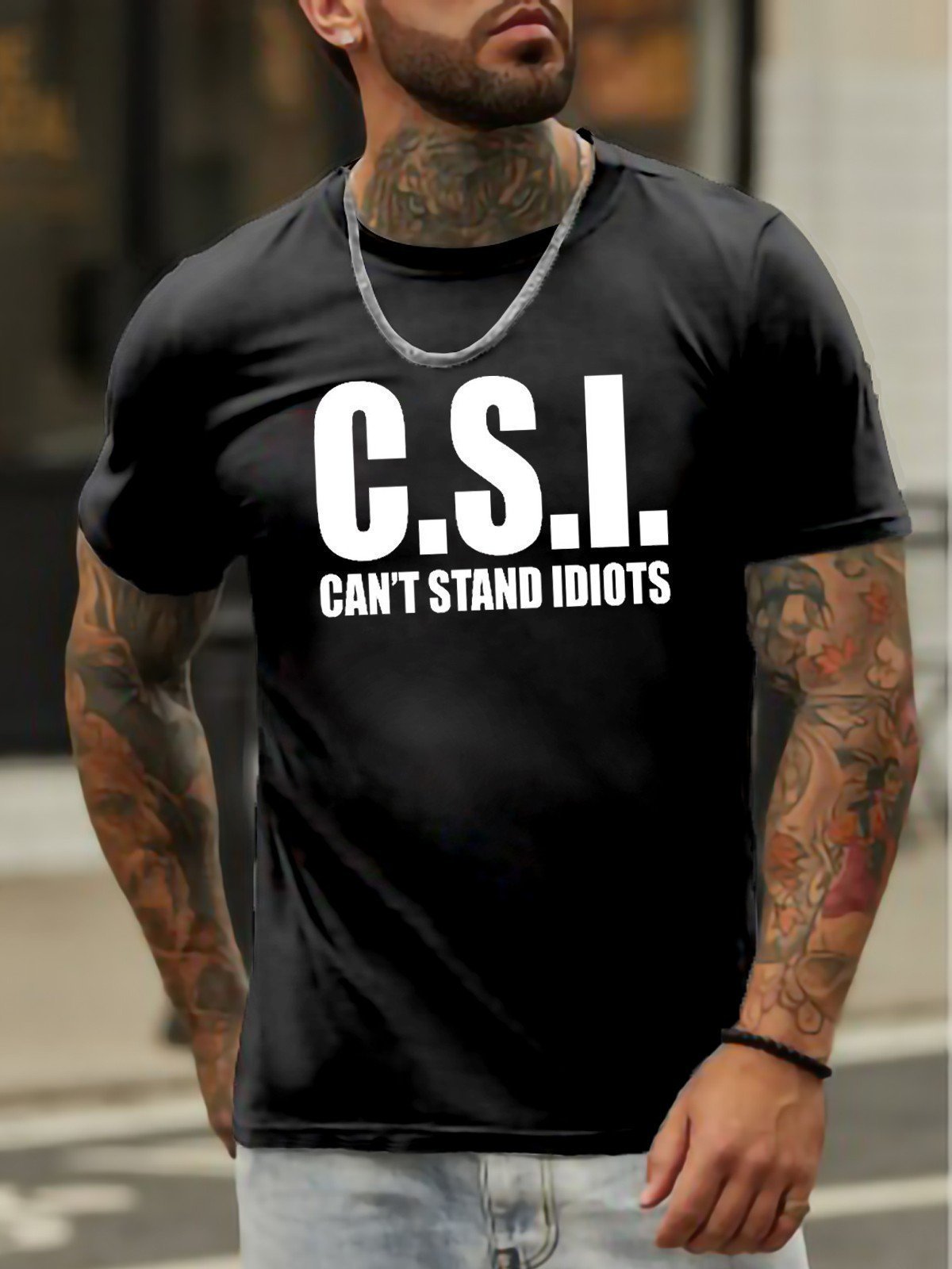 C S I Can't Stand Funny Sayings Men's T-shirt - Outlets Forever