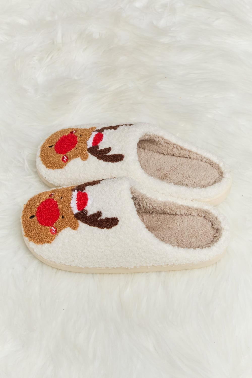 Melody Rudolph Print Plush Slide Slippers - CADEAUME