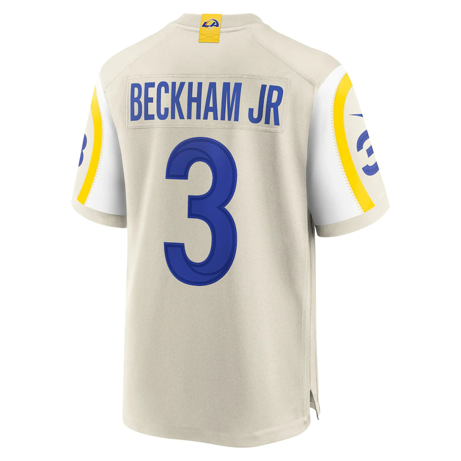 Men’s Los Angeles Rams Odell Beckham Jr. #3 Bone Game Jersey - CADEAUME