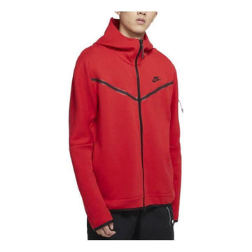 Men's Nike Sportswear NSW Tech Fleece Zipper Cardigan Hooded Jacket Autumn Red CU4490-657 - CADEAUME