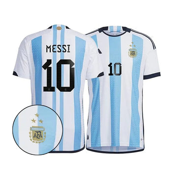 Messi #10 Premium Soccer 2022 Argentina World Cup Champions Home Jersey by Adidas - CADEAUME