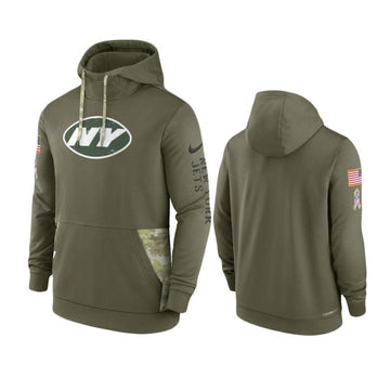 New York Jets Olive 2022 Salute to Service Therma Hoodie - CADEAUME