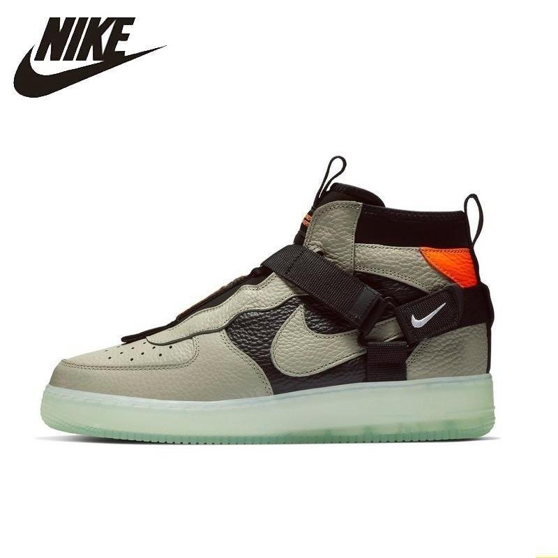 NIKE AIR FORCE 1 UTILITY MID AF1 New Arrival Men Skateboarding Shoes Black Green Anti-Slippery Comfortable Sneakers#AQ9758-300 - CADEAUME