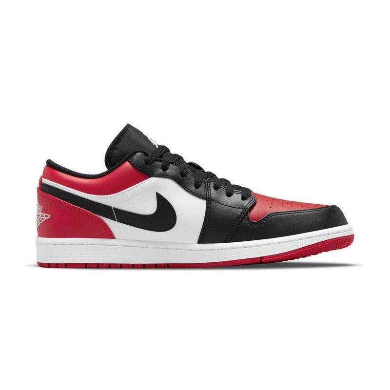 Nike Air Jordan 1 low AJ1 low black and red toe casual sneakers men&#39;s shoes women&#39;s shoes 553558-612 - CADEAUME