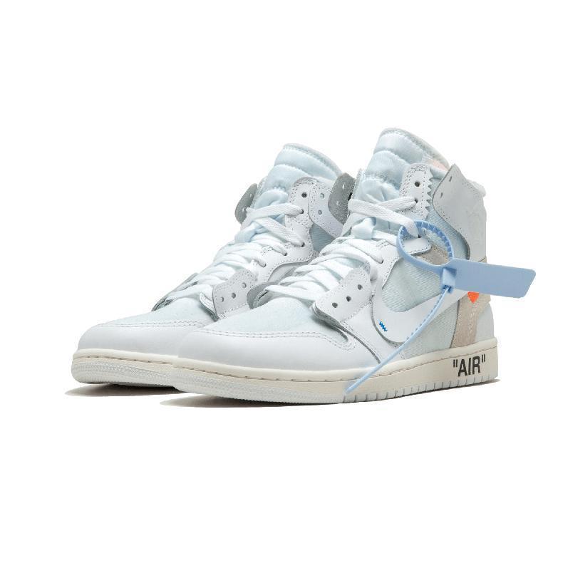 Nike Air Jordan 1 X Off-white Jointly Aj1 Men's Basketball Shoes Outdoor Comfortable Sports Shoes # AQ0818-100 - CADEAUME
