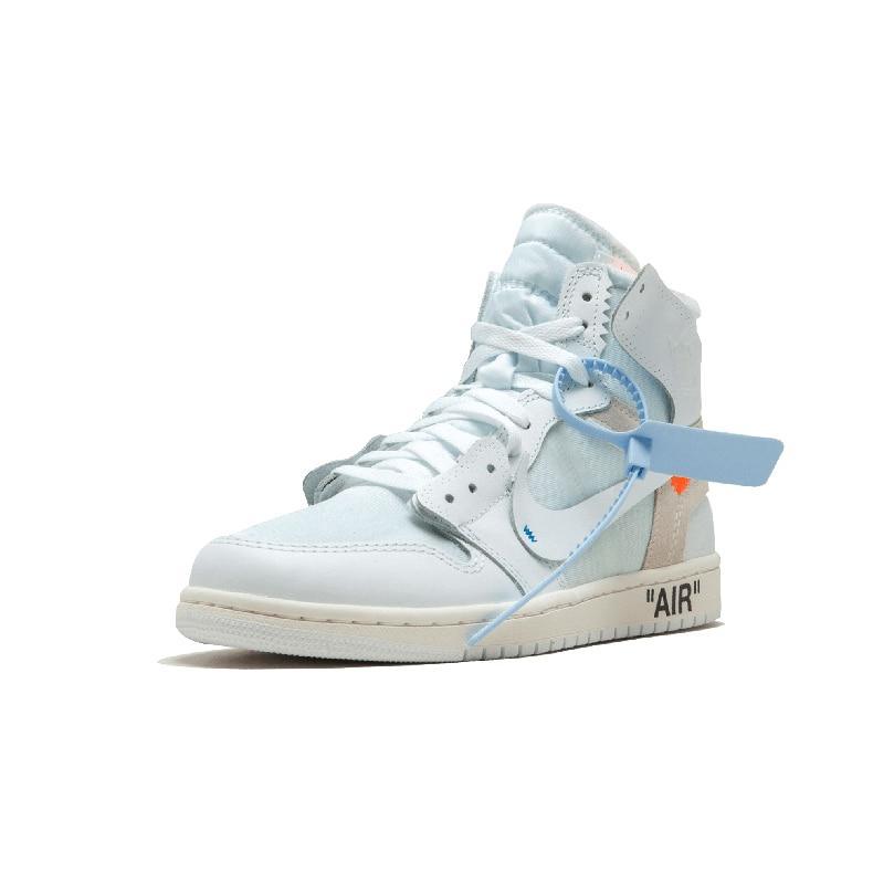 Nike Air Jordan 1 X Off-white Jointly Aj1 Men's Basketball Shoes Outdoor Comfortable Sports Shoes # AQ0818-100 