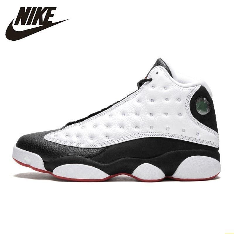 Nike Air Jordan 13 Aj13 New Arrival Men Basketball Shoes Black And White Panda Motion Engraved Comfortable Sneakers #414571-104 - CADEAUME
