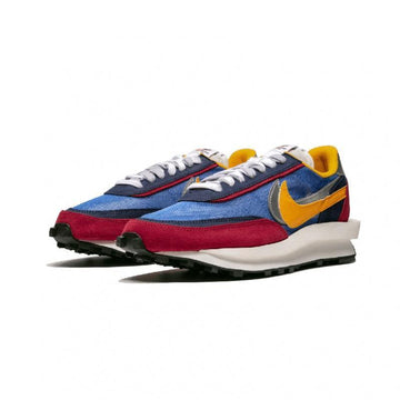 Nike LD WAFFLE x SACAI deconstruction of male retro red and blue running shoes - BV0073 400