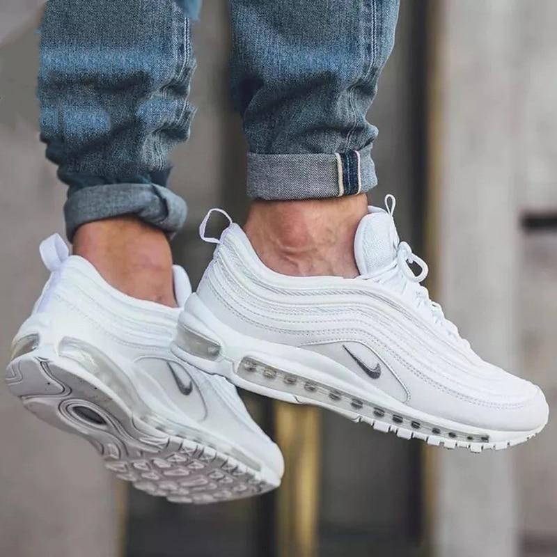 Original Official Nike Air Max 97 Men's Breathable Running Shoes Sports Sneakers men's classic Breathable Outdoor 921826-101 - Cadeau Me