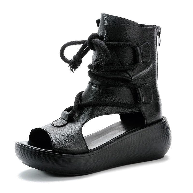 Roman Sandal casual thick bottom wedge heel comfortable Martin boots - CADEAUME