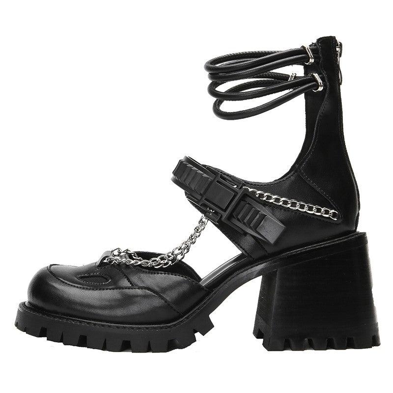 Roman sandals high-top design niche high-heeled shoes - CADEAUME