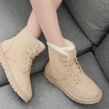 Snow Boot for Women Winter Shoes Heels Winter Boots Ankle Warm Plush Insole - CADEAUME