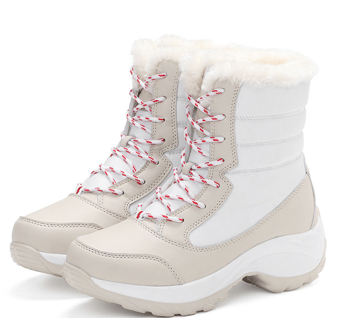 Snow Boots Female High To Help Waterproof Ladies Cotton Shoes Boots Plus Velvet Shoes - CADEAUME