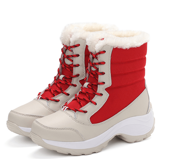 Snow Boots Female High To Help Waterproof Ladies Cotton Shoes Boots Plus Velvet Shoes - CADEAUME