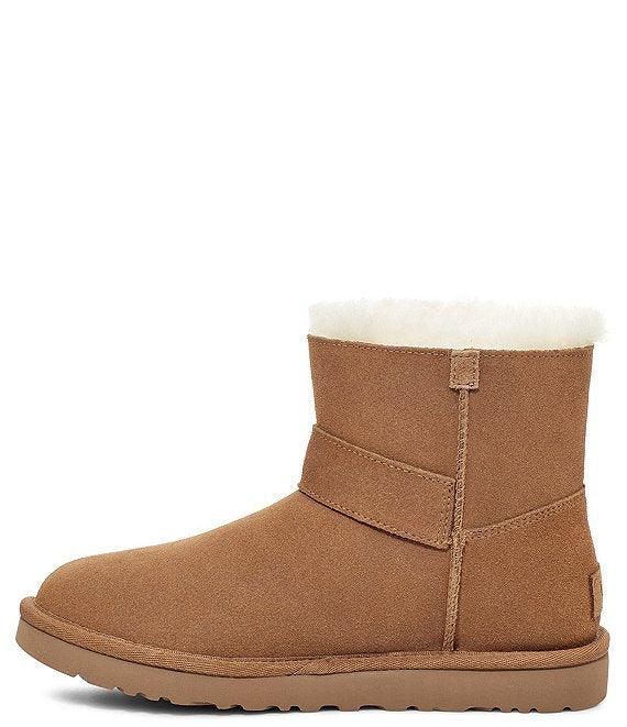 UGG Mini Bailey Graphic Logo Suede Strap Boots - CADEAUME