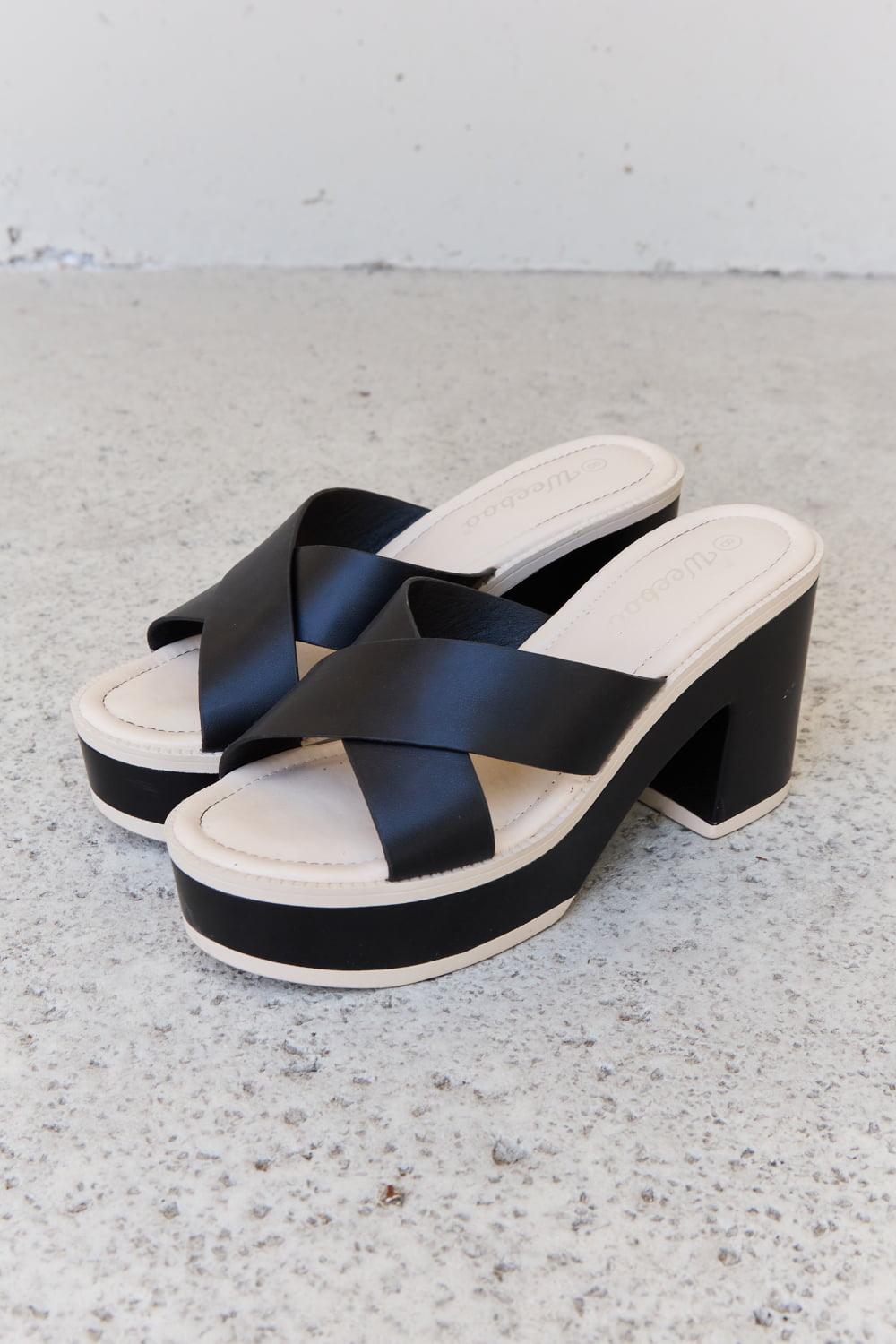 Weeboo Cherish The Moments Contrast Platform Sandals in Black - CADEAUME