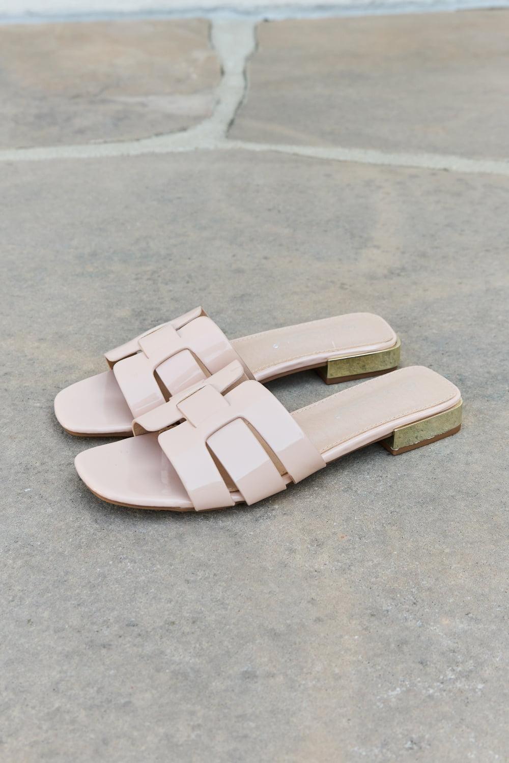 Weeboo Walk It Out Slide Sandals in Nude - CADEAUME