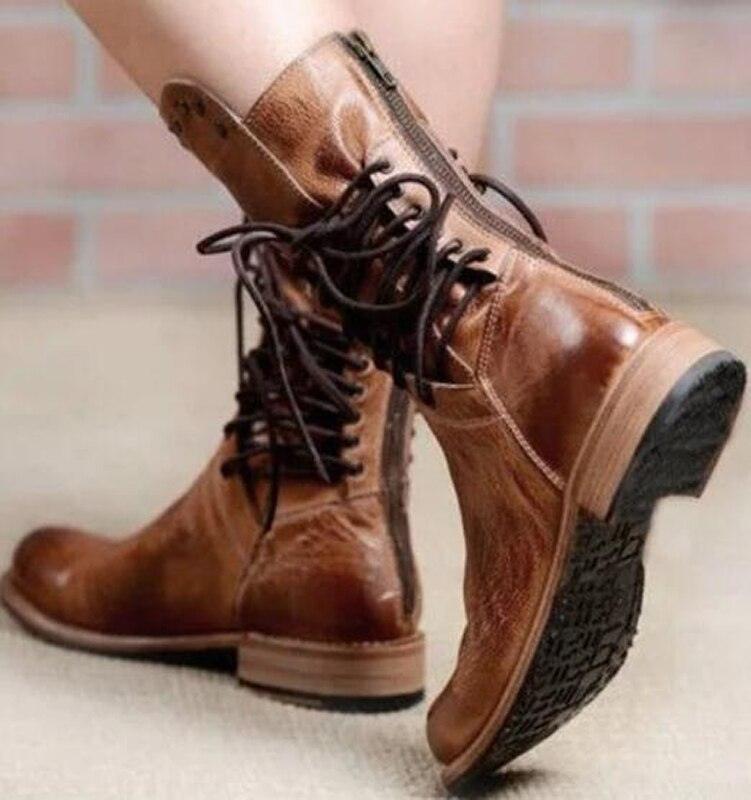 Women Boots New Women&#39;s Boots Under Women&#39;s Toe Handmade Rivet Gothic Shoes - CADEAUME