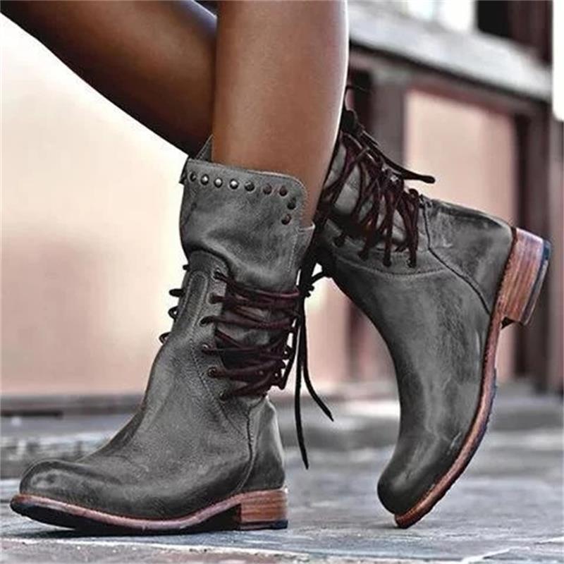 Women Boots New Women&#39;s Boots Under Women&#39;s Toe Handmade Rivet Gothic Shoes - CADEAUME