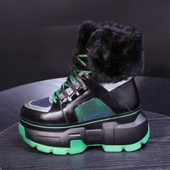 Women's Platform And Velvet Snow Boots - CADEAUME