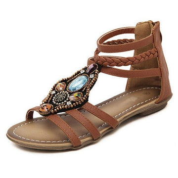 YAERNI 2022 Bling Beading Sandals T-Strap Flip Flops Summer Style Flats Shoes Woman Rhinestone Pearl Casual Women SandalsE841
